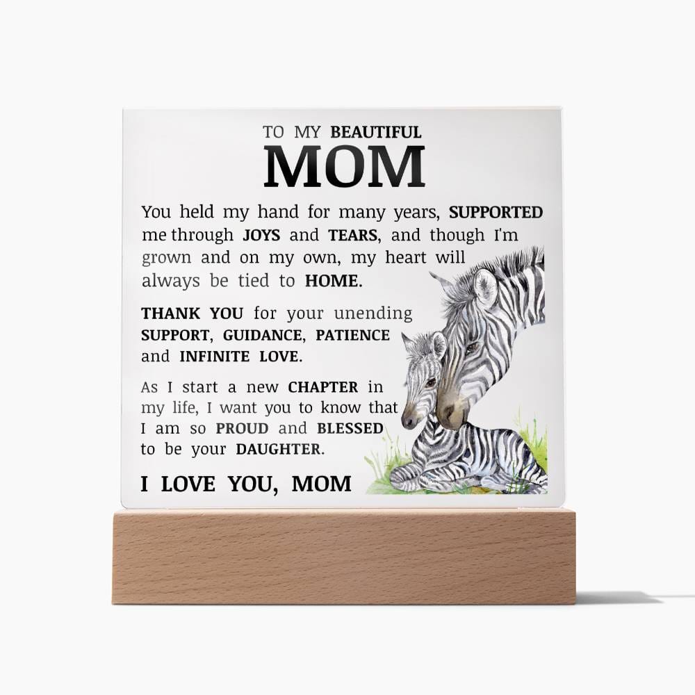 To My Beautiful Mom, Acrylic Plaque