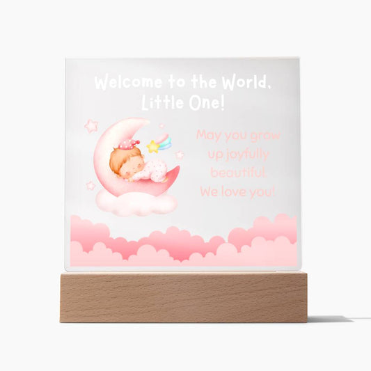 Baby Shower Gift, Acrylic Square Plaque, New Baby Gift, Pregnancy Gift, For New Parents, Unique Cute Presents for Newborn