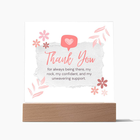 Thank You Appreciation Gift, Acrylic Square Plaque