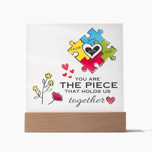Customized Gift for Mom, Acrylic Square Plaque, Mom of The Year, Unique Personalized Gift From Son or Daughter, Cute Thoughtful Idea for Mother