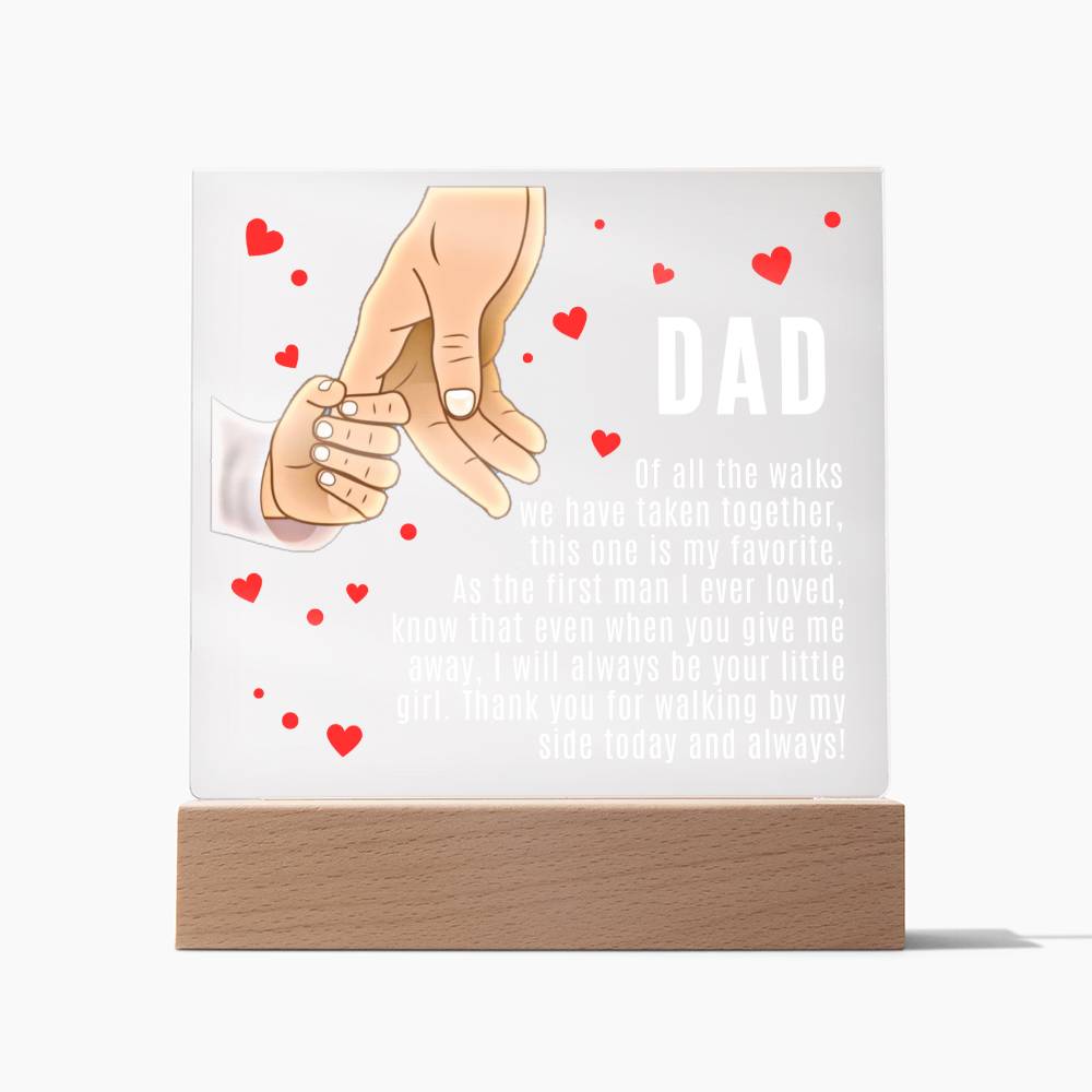 Dad Plaque, Acrylic Square Plaque, Gift for Father