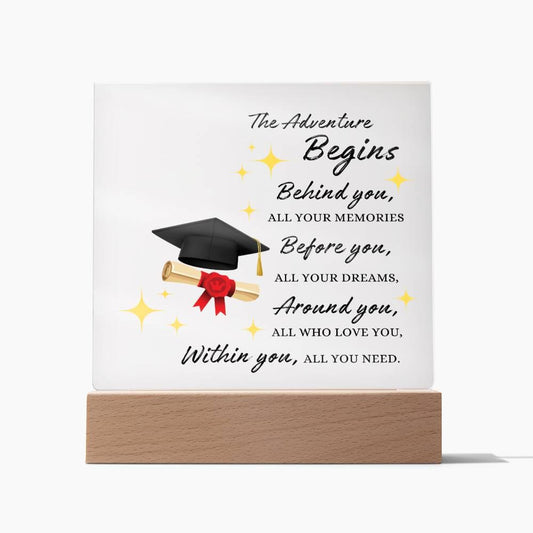 Graduation Gift for Her, Acrylic Square Plaque, High School College MBA Masters Bachelor Doctorate Degree Gift, Graduation Decor for Men or Women