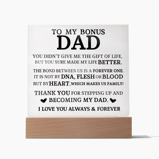To My Bonus Dad, Acrylic Plaque