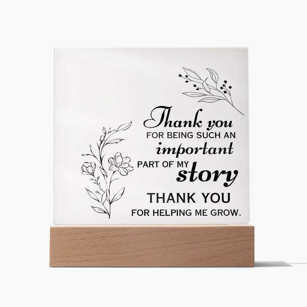Thank You Gift, Appreciation For His or Her Help, Acrylic Square Plaque, Gift for Men or Women