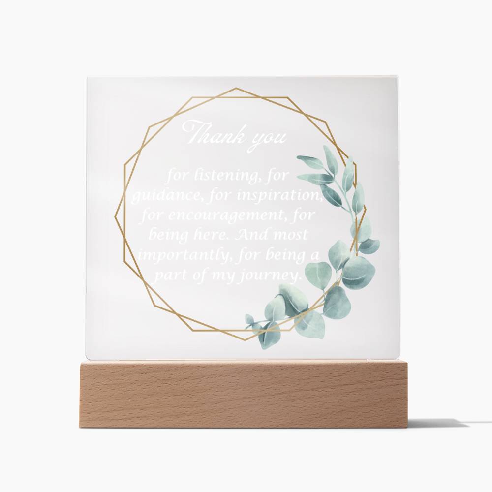 Thank You Appreciation Gift, Acrylic Square Plaque