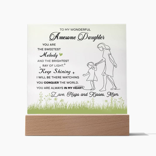 To My Wonderful Awesome Daughter, Acrylic Square Plaque