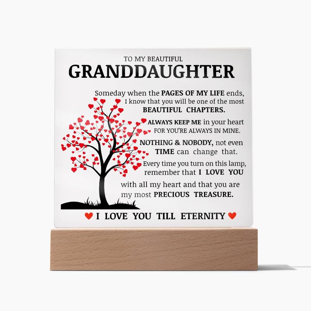 To My Beautiful Granddaughter, You Are My Most Precious Treasure, Acrylic Plaque