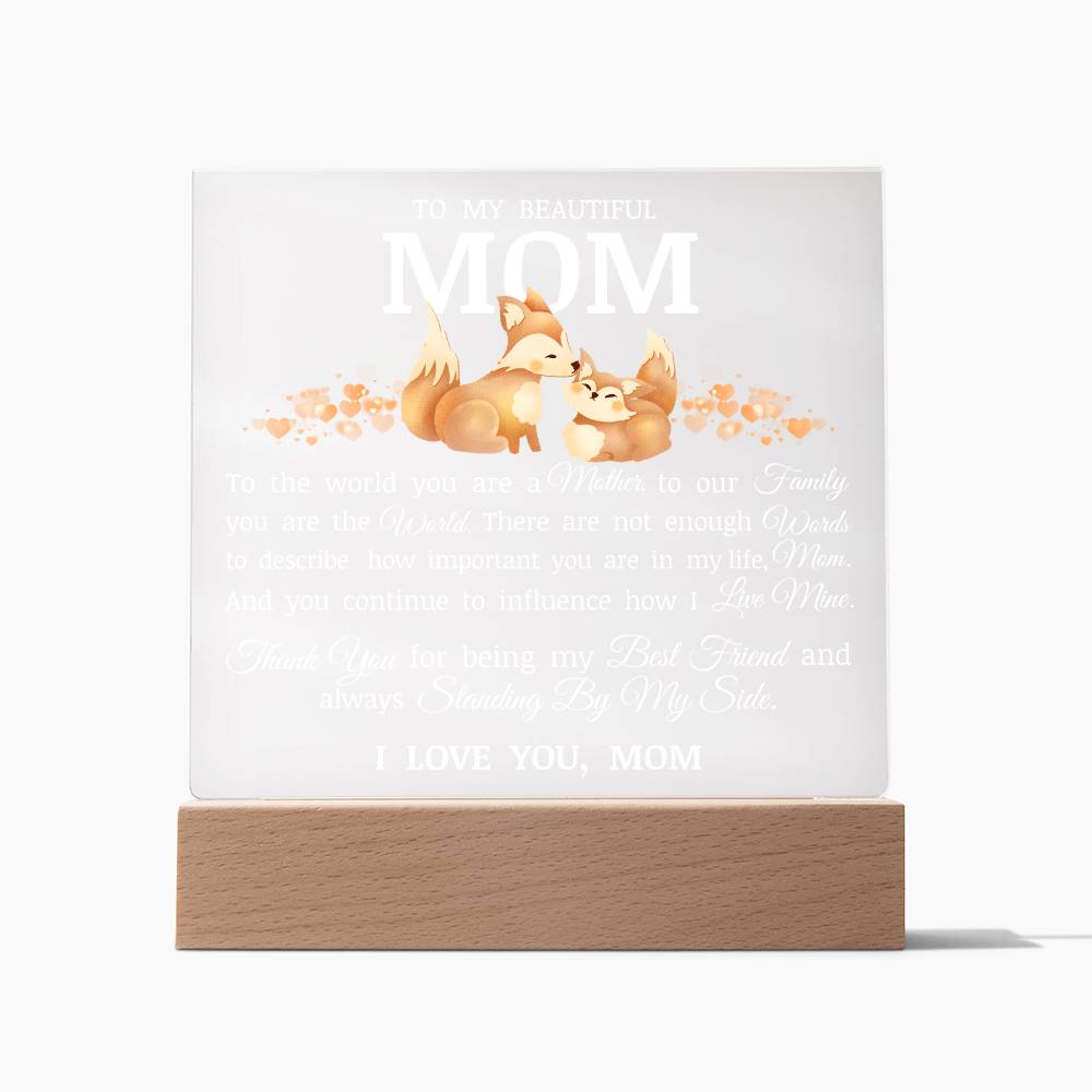 To My Beautiful Mom, Acrylic Plaque