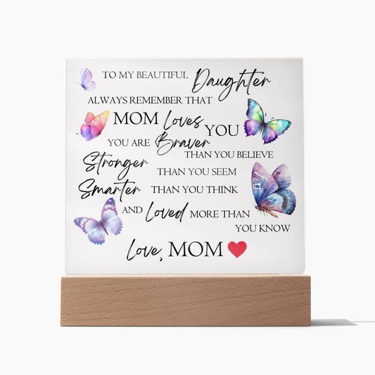 Mom Loves You Acrylic Plaque