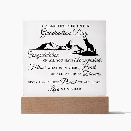 Graduation Gift for Her, Acrylic Plaque