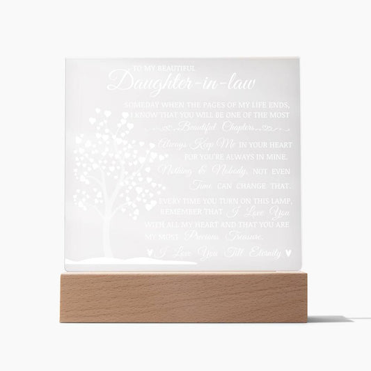 To My Beautiful Bonus Daughter, You Are My Most Precious Treasure, Acrylic Plaque