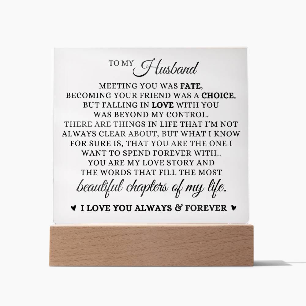 To My Husband "Falling In Love With You Acrylic Plaque