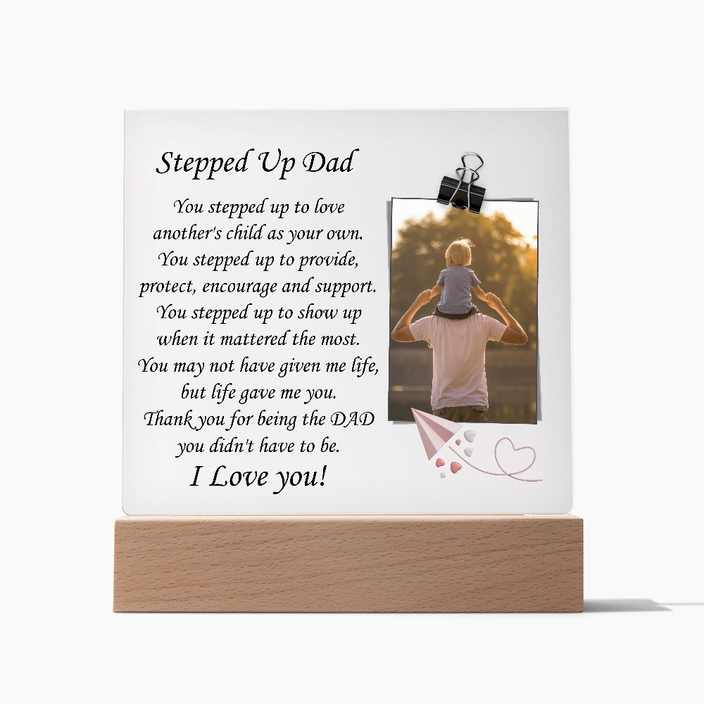 Personalize Acrylic Plaque, Personalize Gift for Stepdad, Custom Photo