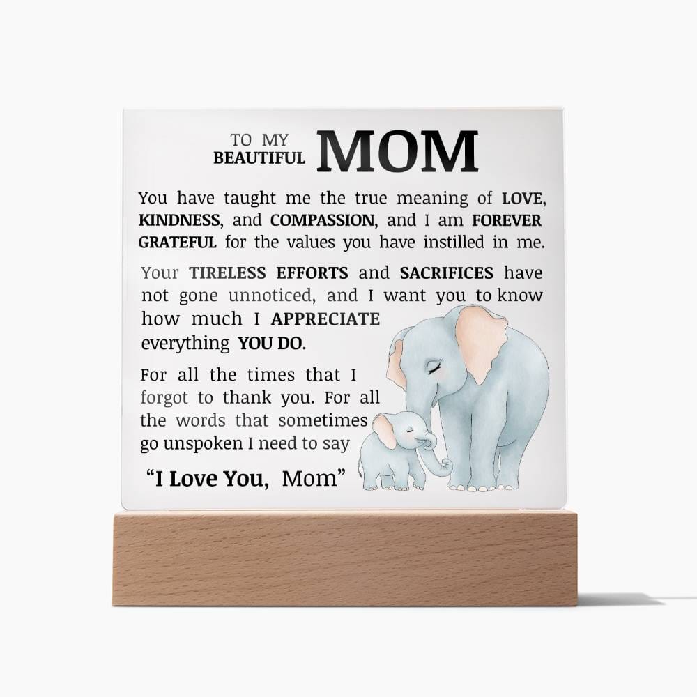 To My Beautiful Mom, Acrylic Plaque