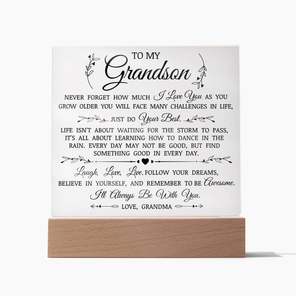 To My Grandson "Follow Your Dreams" Acrylic Plaque