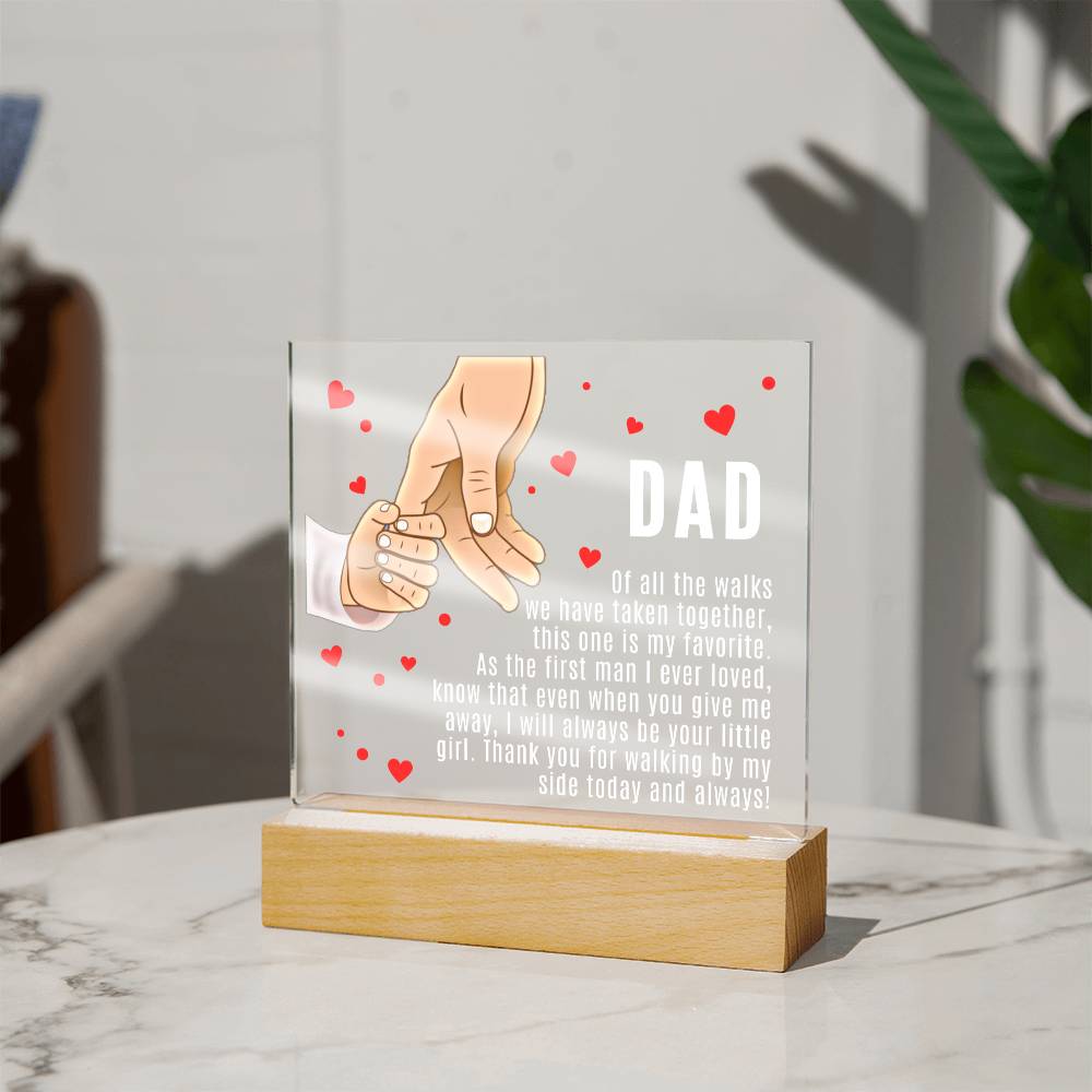 Dad Plaque, Acrylic Square Plaque, Gift for Father