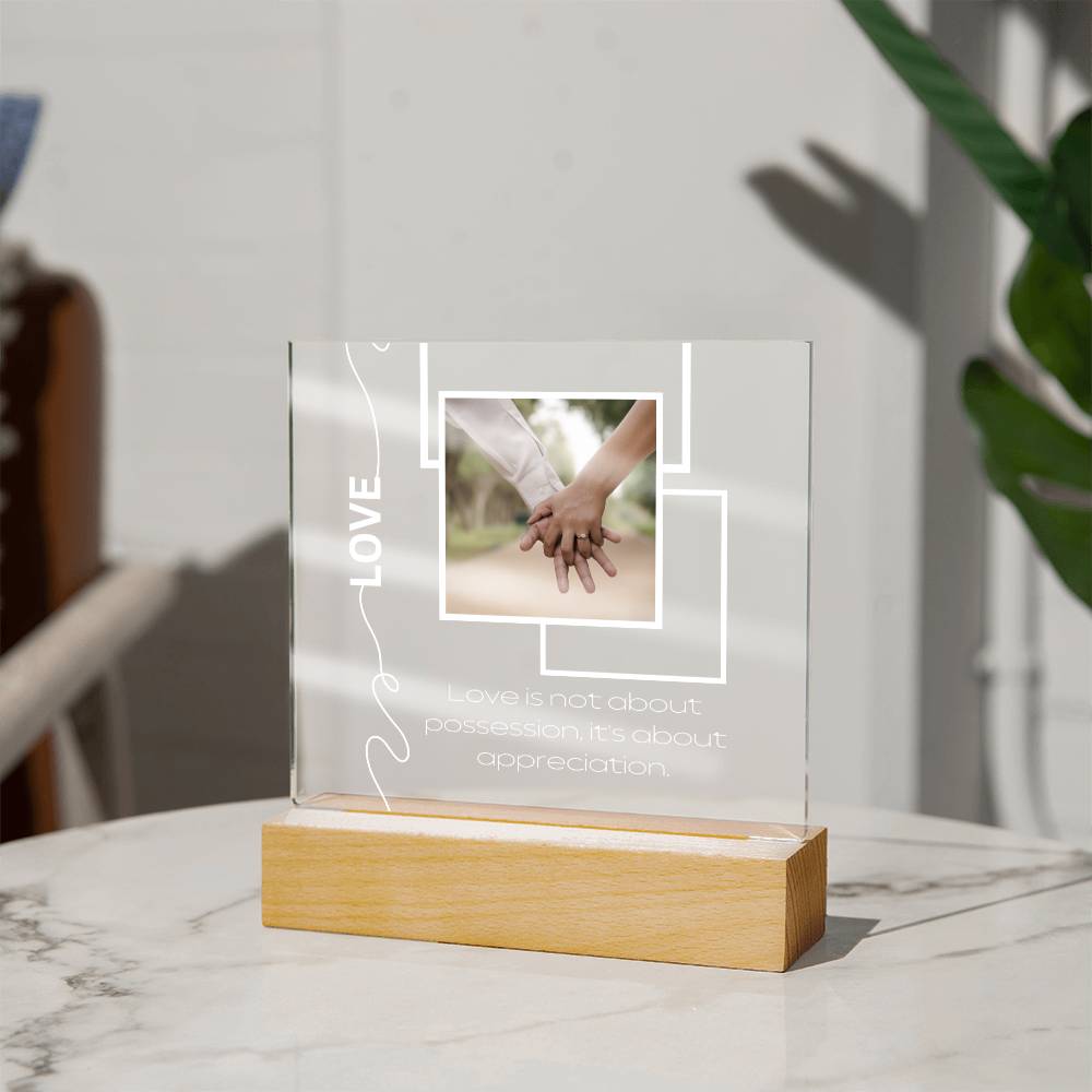 Love Plaque, Couple's Gift, Acrylic Square Plaque