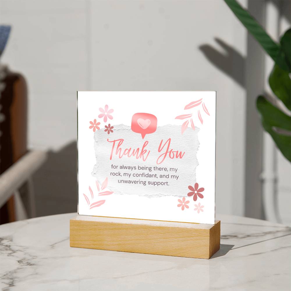 Thank You Appreciation Gift, Acrylic Square Plaque