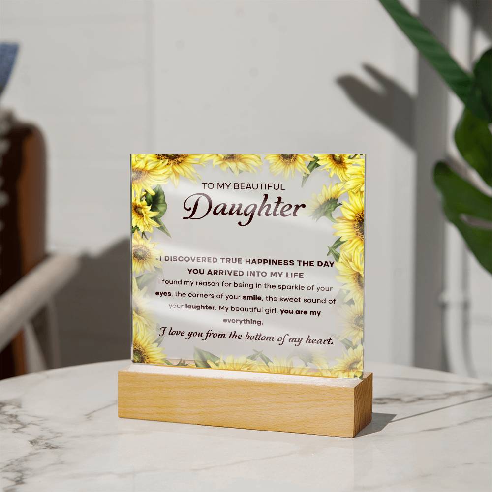 To My Beautiful Daughter, Acrylic Square Plaque