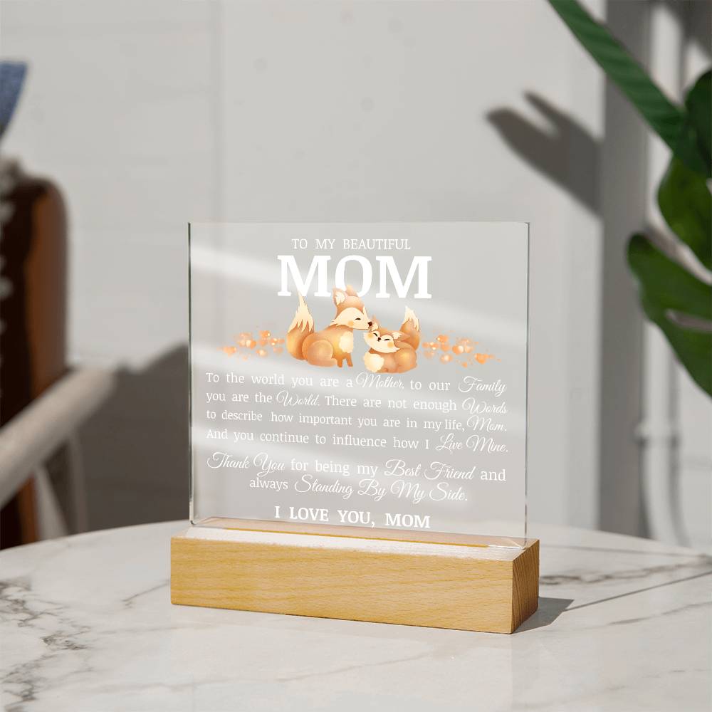 To My Beautiful Mom, Acrylic Plaque