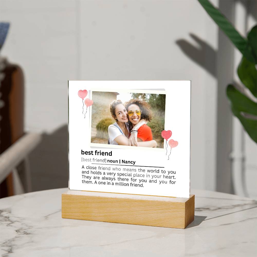 Customized Best Friend Plaque, Acrylic Square Plaque