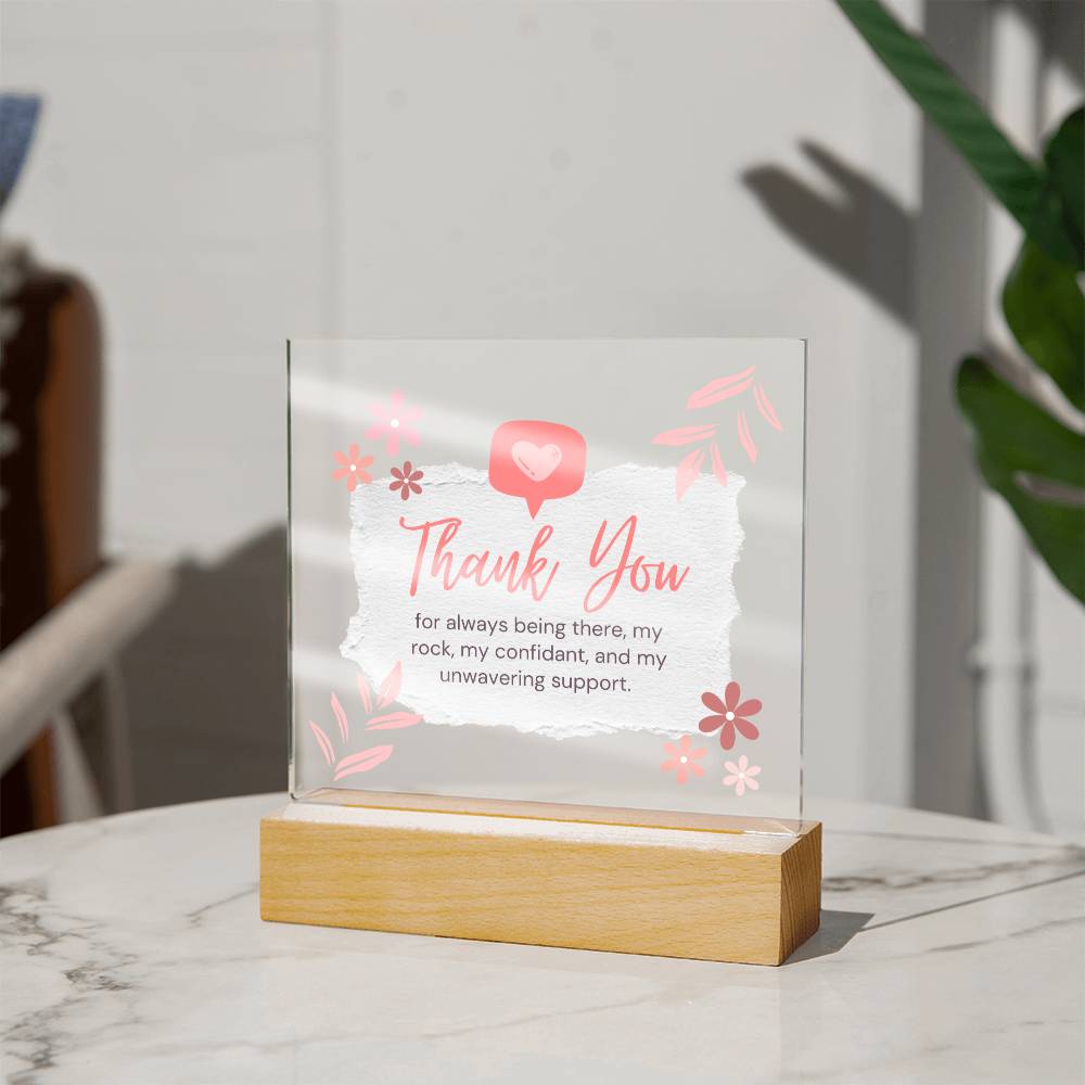 Thank You Gift, Appreciation Gift, Acrylic Square Plaque, Unique Gift Idea for Mom Dad Mentor Best Friend Sister Brother