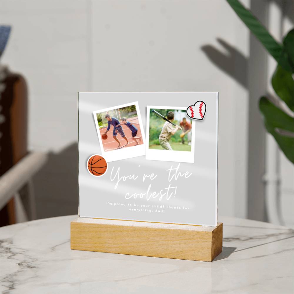 Customized Photo Plaque for Dad, Acrylic Square Plaque