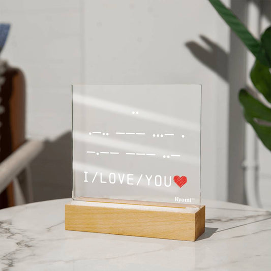 I Love You Morse Code Acrylic Plaque
