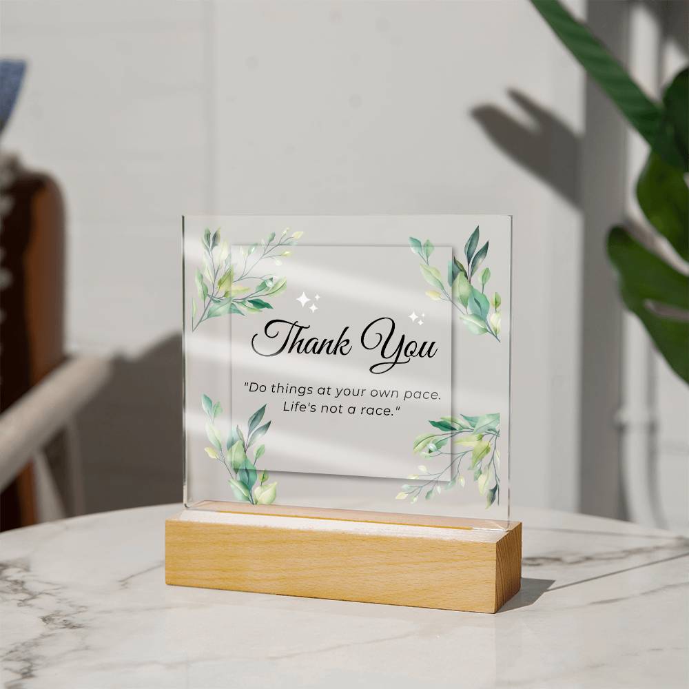 Thank You Appreciation Gift, Acrylic Square Plaque