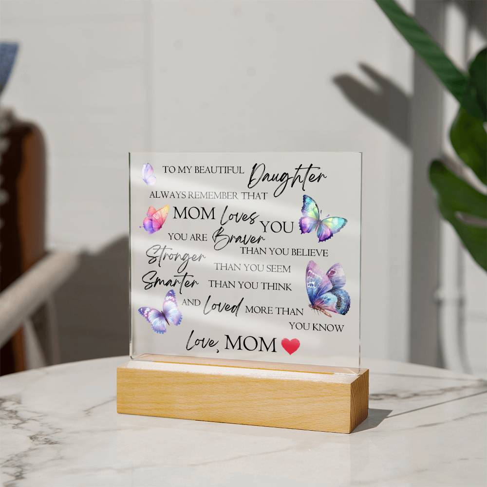 Mom Loves You Acrylic Plaque