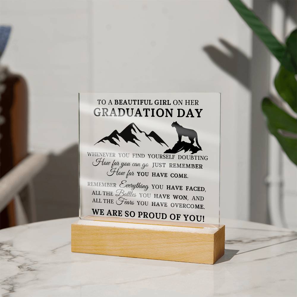 Graduation Gift for Her, Acrylic Plaque