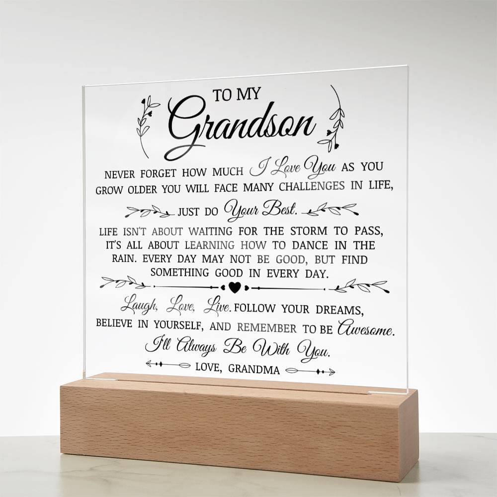 To My Grandson "Follow Your Dreams" Acrylic Plaque