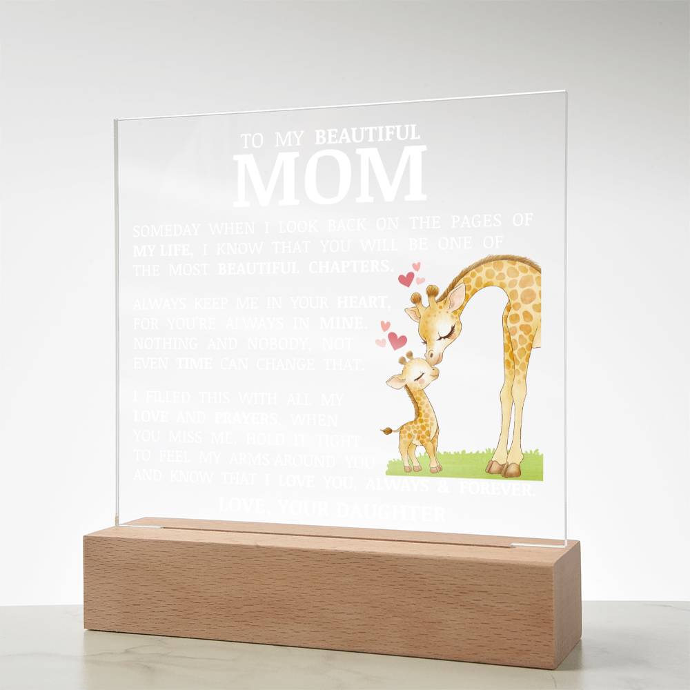 To My Beautiful Mom, Acrylic Plaque