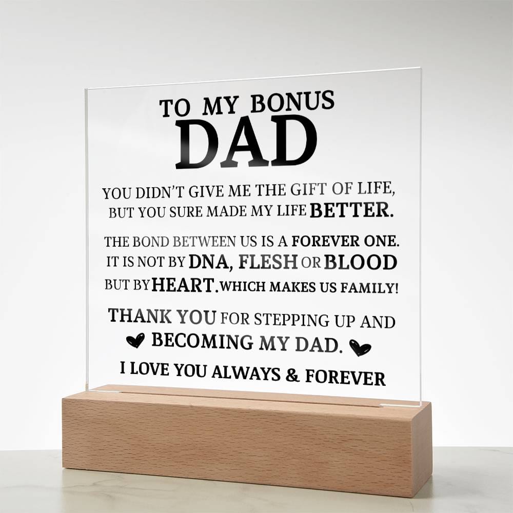 To My Bonus Dad, Acrylic Plaque