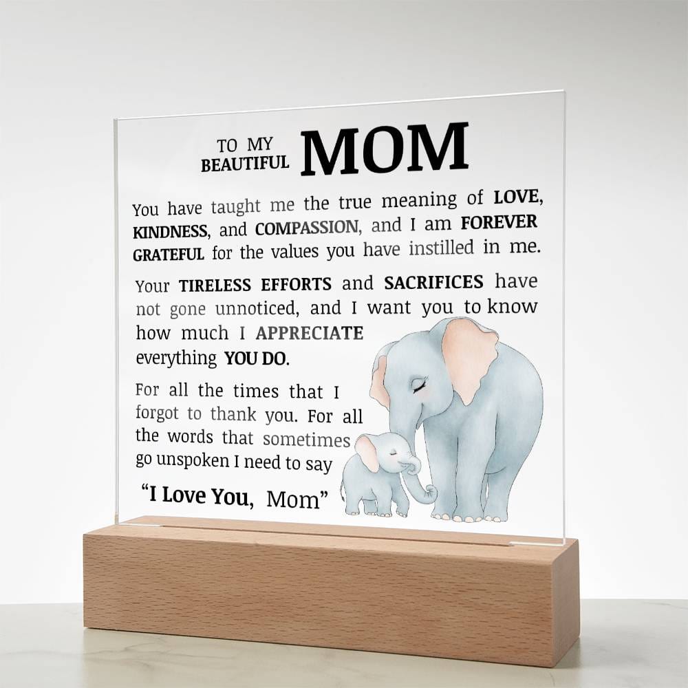 To My Beautiful Mom, Acrylic Plaque