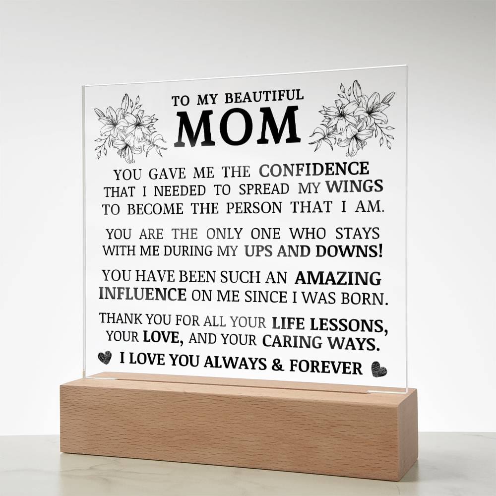 To My Beautiful Mom, Acrylic Plaque