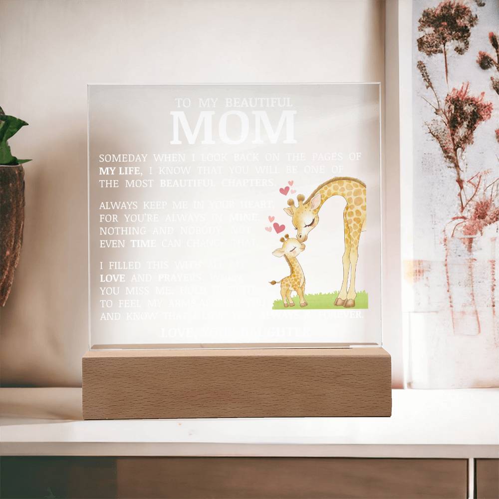 To My Beautiful Mom, Acrylic Plaque