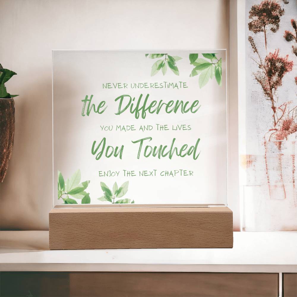 Enjoy The Next Chapter, Acrylic Square Plaque, Thank You Retirement Gift, For Colleague Coworker Retiring