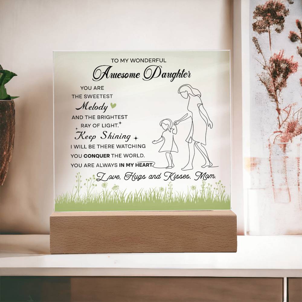 To My Wonderful Awesome Daughter, Acrylic Square Plaque
