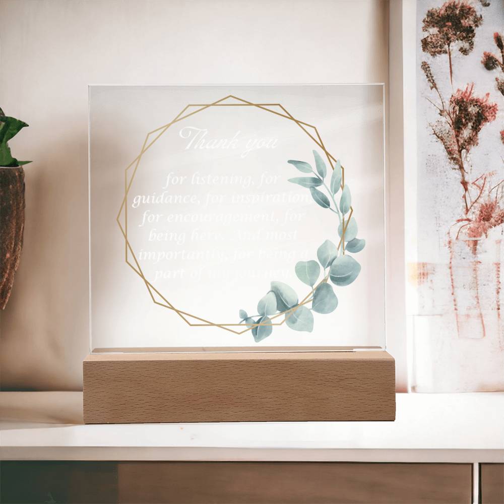 Thank You Appreciation Gift, Acrylic Square Plaque