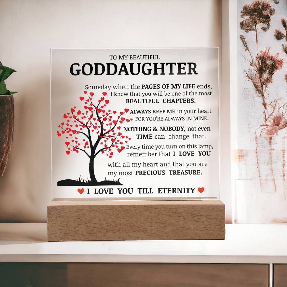 To My Beautiful Goddaughter, You Are My Most Precious Treasure, Acrylic Plaque