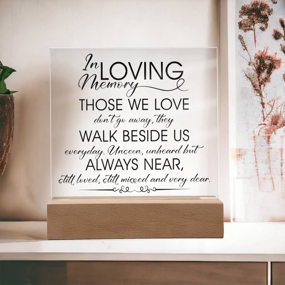 In Loving Memory Gift, Acrylic Square Plaque, Memorial Gift, Sympathy Gift for Loss