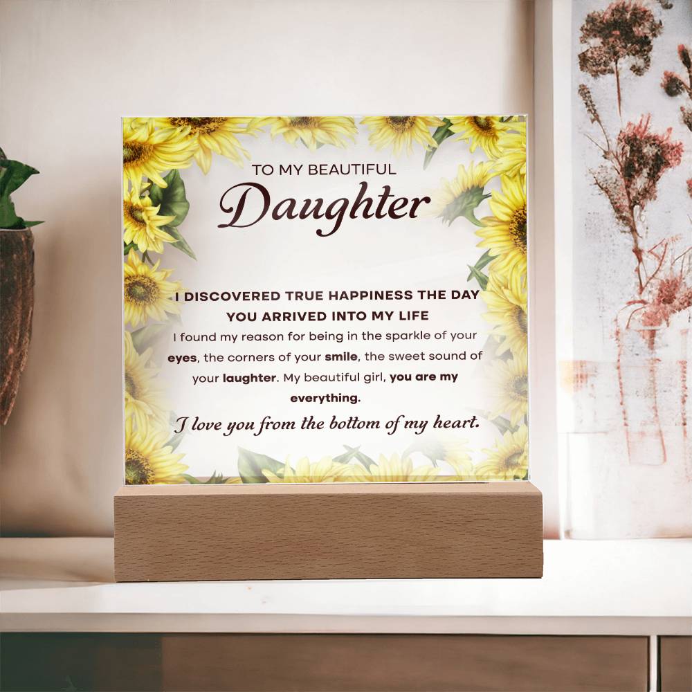 To My Beautiful Daughter, Acrylic Square Plaque
