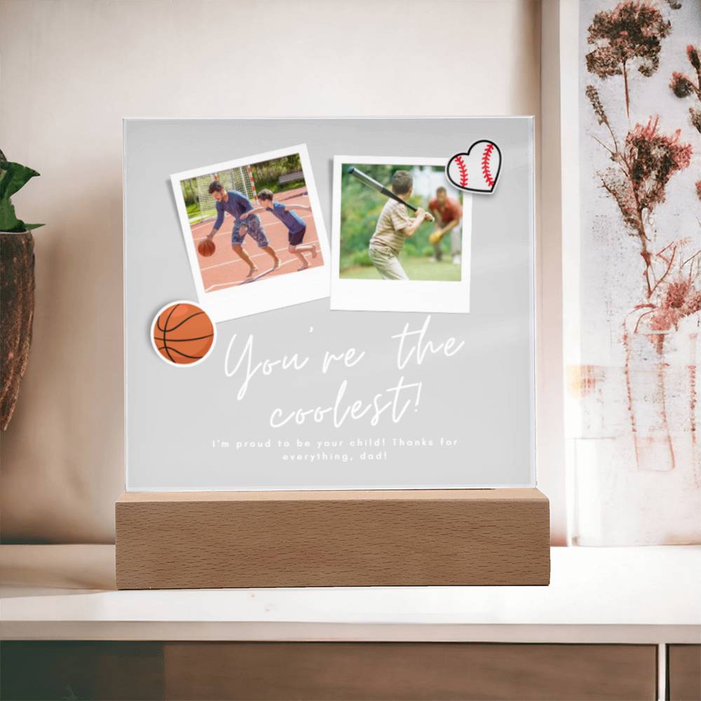 Customized Photo Plaque for Dad, Acrylic Square Plaque