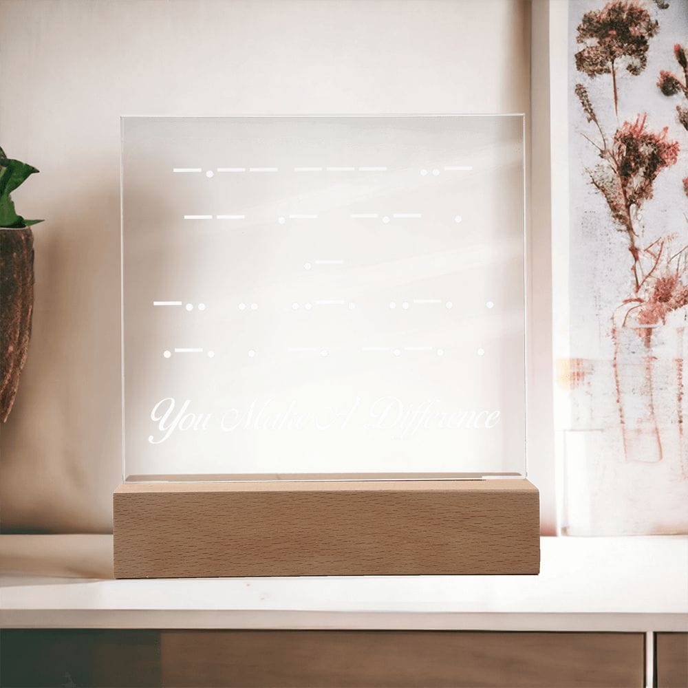 Inspirational Quote Morse Code, Acrylic Plaque