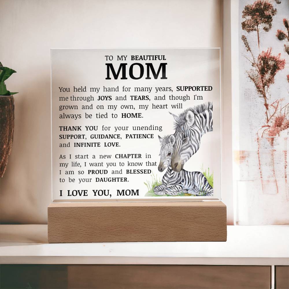 To My Beautiful Mom, Acrylic Plaque