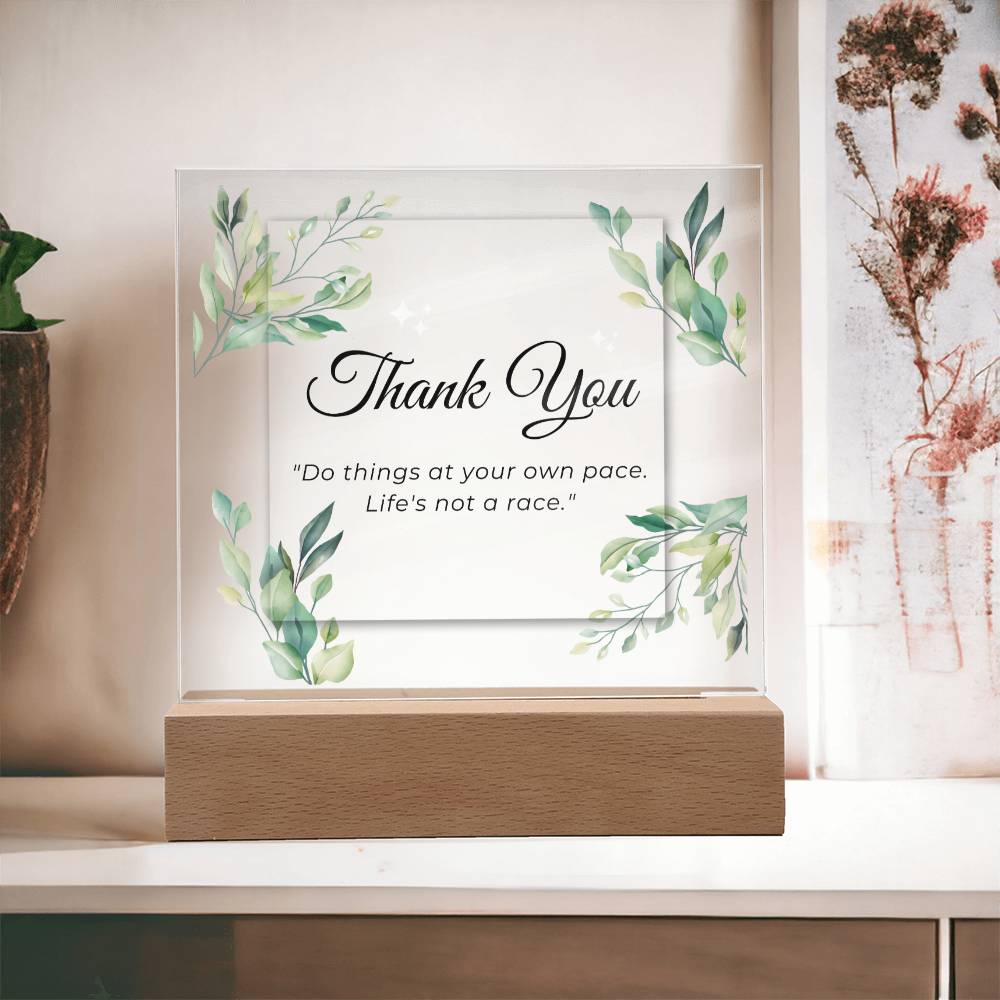 Thank You Appreciation Gift, Acrylic Square Plaque