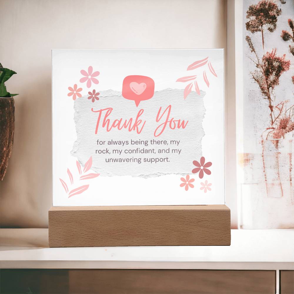 Thank You Appreciation Gift, Acrylic Square Plaque