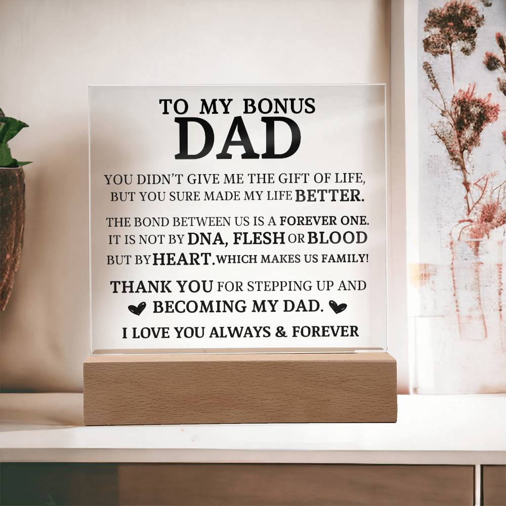 To My Bonus Dad, Acrylic Plaque
