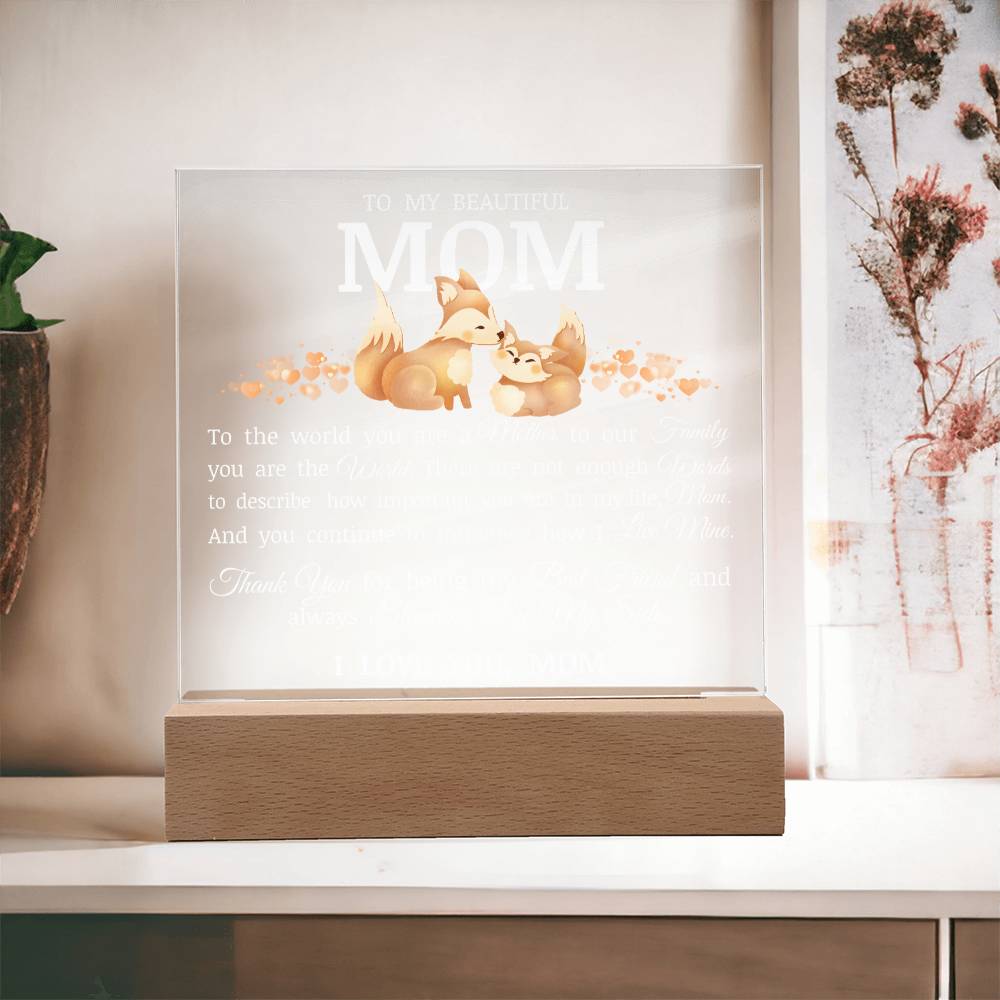 To My Beautiful Mom, Acrylic Plaque